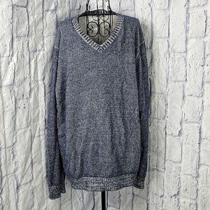 SAINT JOHN'S BAY Blue and White Cotton Men's Sweater‎ XL